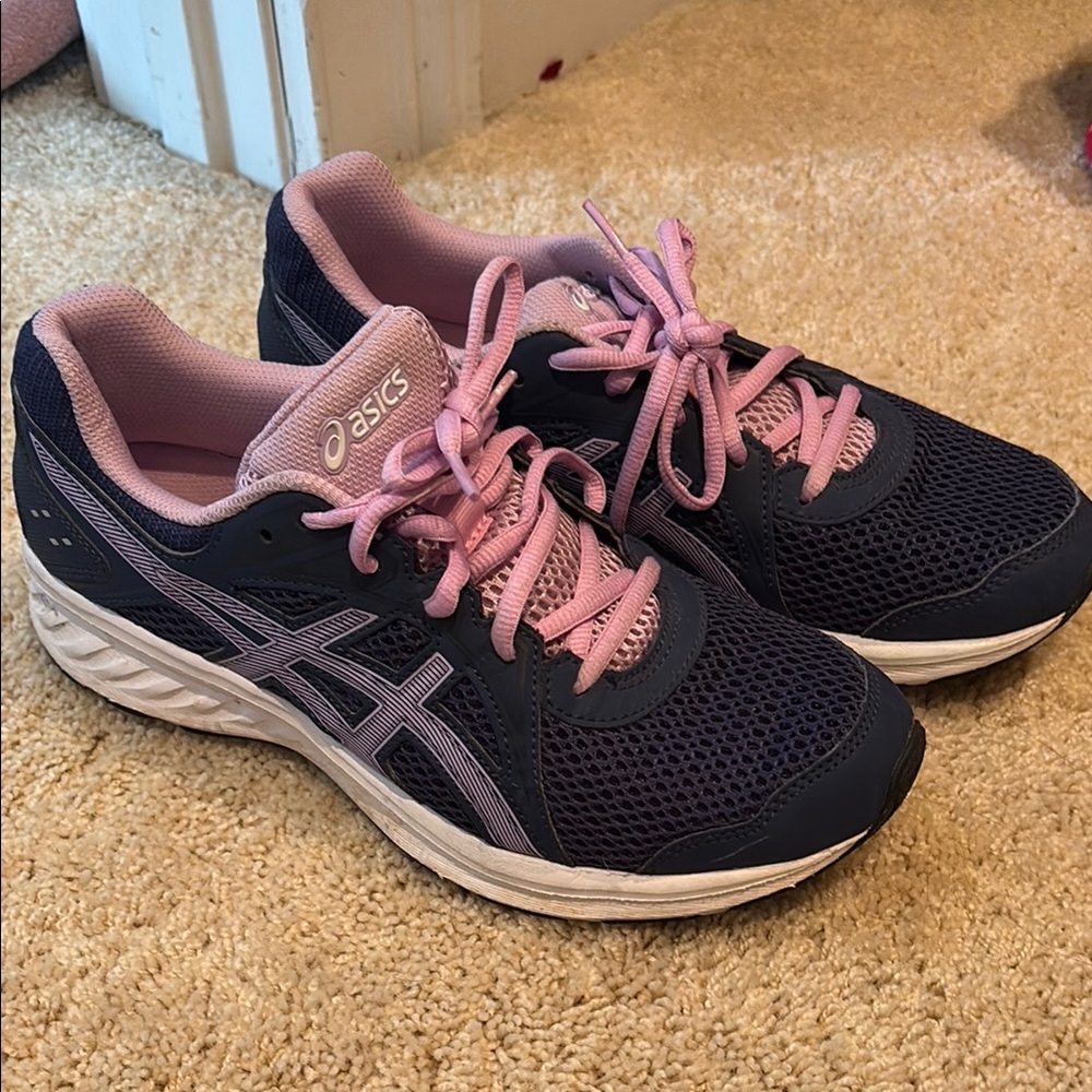 Asics Purple and Blue Athletic Shoes with Breathable Mesh